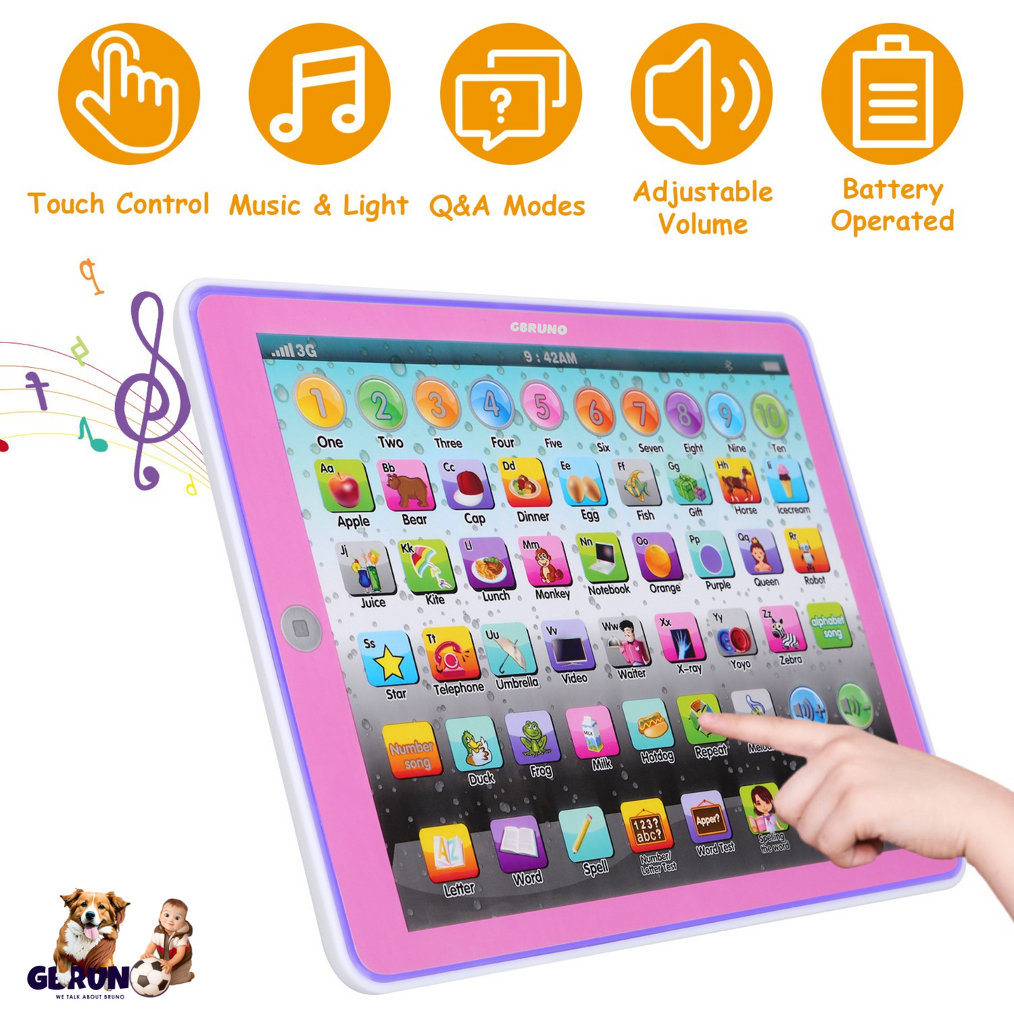 Jouet Tablette Éducative Gbruno pour Enfants de 2 à 7 Ans