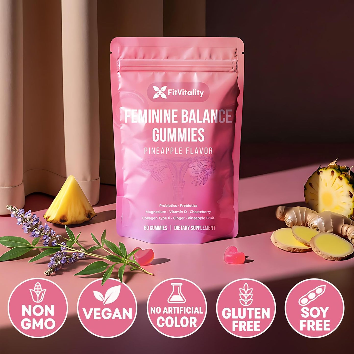 Gomitas Premium para el Equilibrio Femenino para el Soporte Digestivo