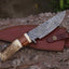 Exquisite Custom Damascus Steel Hunting Knife with Premium Handle Materials - Korvel