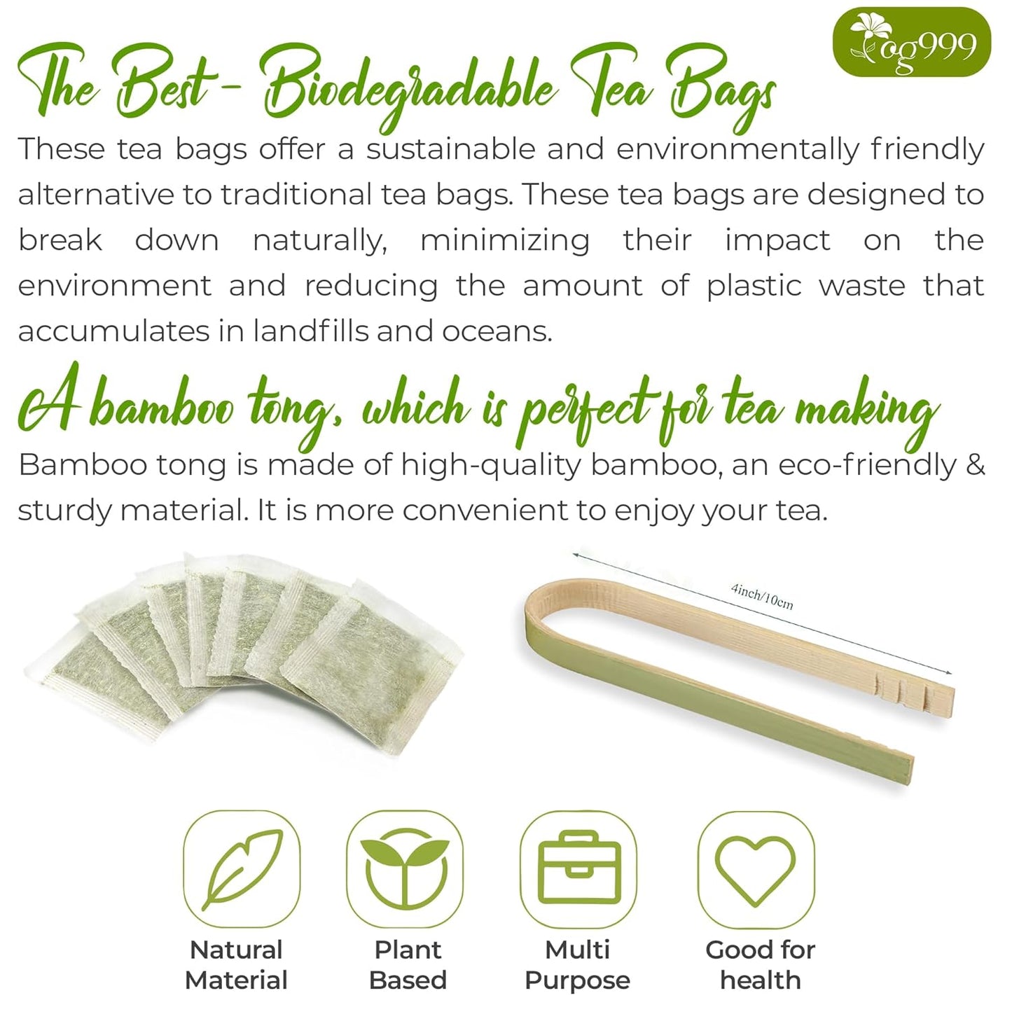 Yerba Mate Tea Bags, Hi-Caffeine, Unsmoked Yerba Mate Tea Bags, Super-Green Yerba Mate, No Dust - Korvel