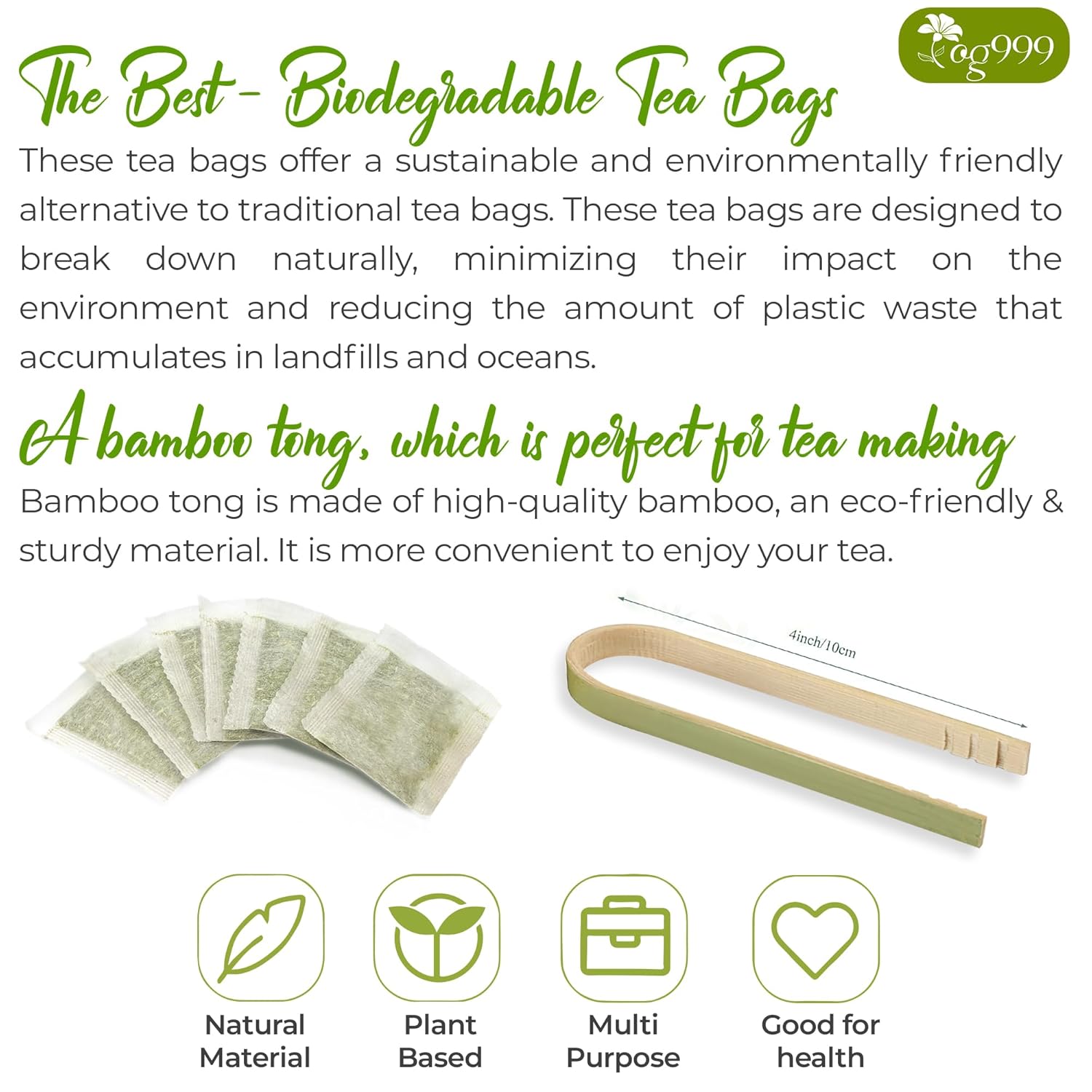 Yerba Mate Tea Bags, Hi-Caffeine, Unsmoked Yerba Mate Tea Bags, Super-Green Yerba Mate, No Dust - Korvel