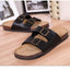 Sandalias deslizantes de doble hebilla ajustables premium para mujeres