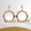 Boucles d'oreilles en argent sterling .925 avec saphirs multi véritables de 4,12 carats