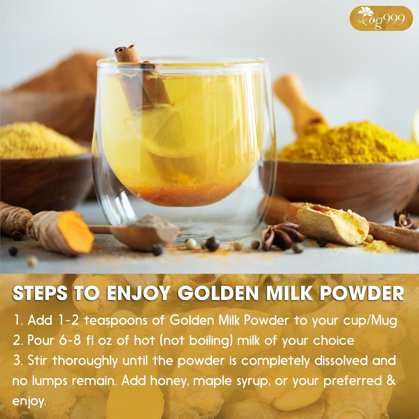 Premium Golden Milk Powder - Natural Spice Blend for Lattes & Smoothies