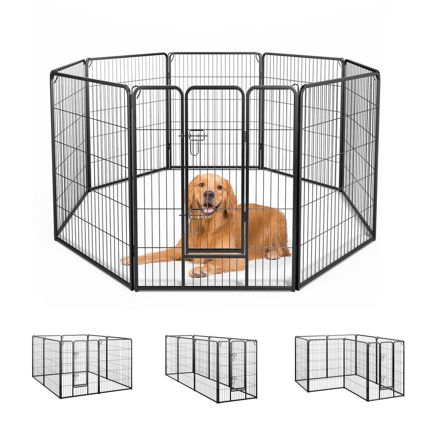 Clôture pour animaux de compagnie à 8 panneaux de 40 pouces de hauteur pour une utilisation intérieu