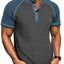 T-shirt Henley Raglan Color Block pour homme