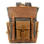 Mochila de Laptop de Cuero Crazy Horse de Lona Premium