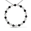 Collier Pendentif Ouvert en Argent Sterling 925 avec Diamants Noirs et Blancs