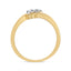 Bague de contournement en diamant trois pierres en argent sterling plaqué or jaune 10K - Taille 6