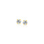 14k Yellow Gold Stud Earrings with White Cubic Zirconia