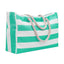 Embroidered Striped Beach Bag with Spacious Design