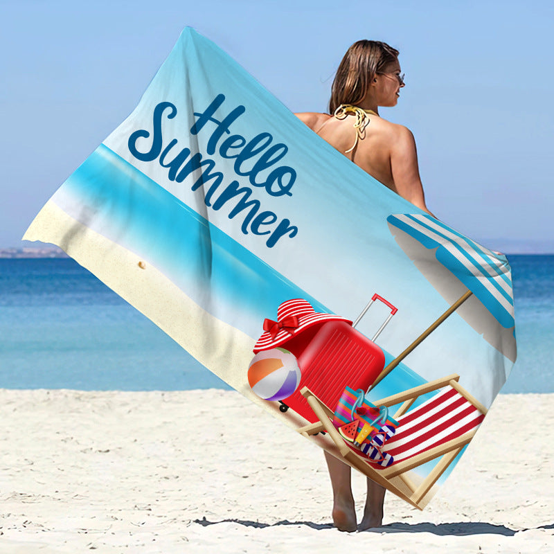 Double-Sided Velvet Microfiber Beach Towel