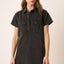 Robe Chemise à Manches Courtes avec Détails de Bouton et Col
