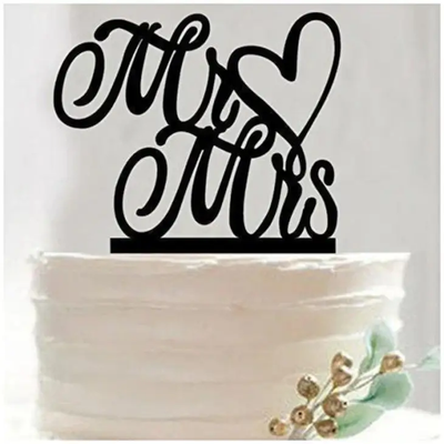 Cake Topper -  Party Cake Toppers Mr & Mrs - Korvel