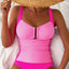 Tankini 2 pièces à contrôle du ventre froncé