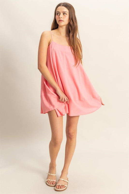 Vestido Mini Cami Flowy A-Line con Bolsillos