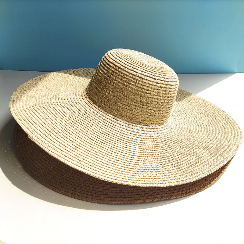 Light Board 14CM Big Brim Straw Hat for Women