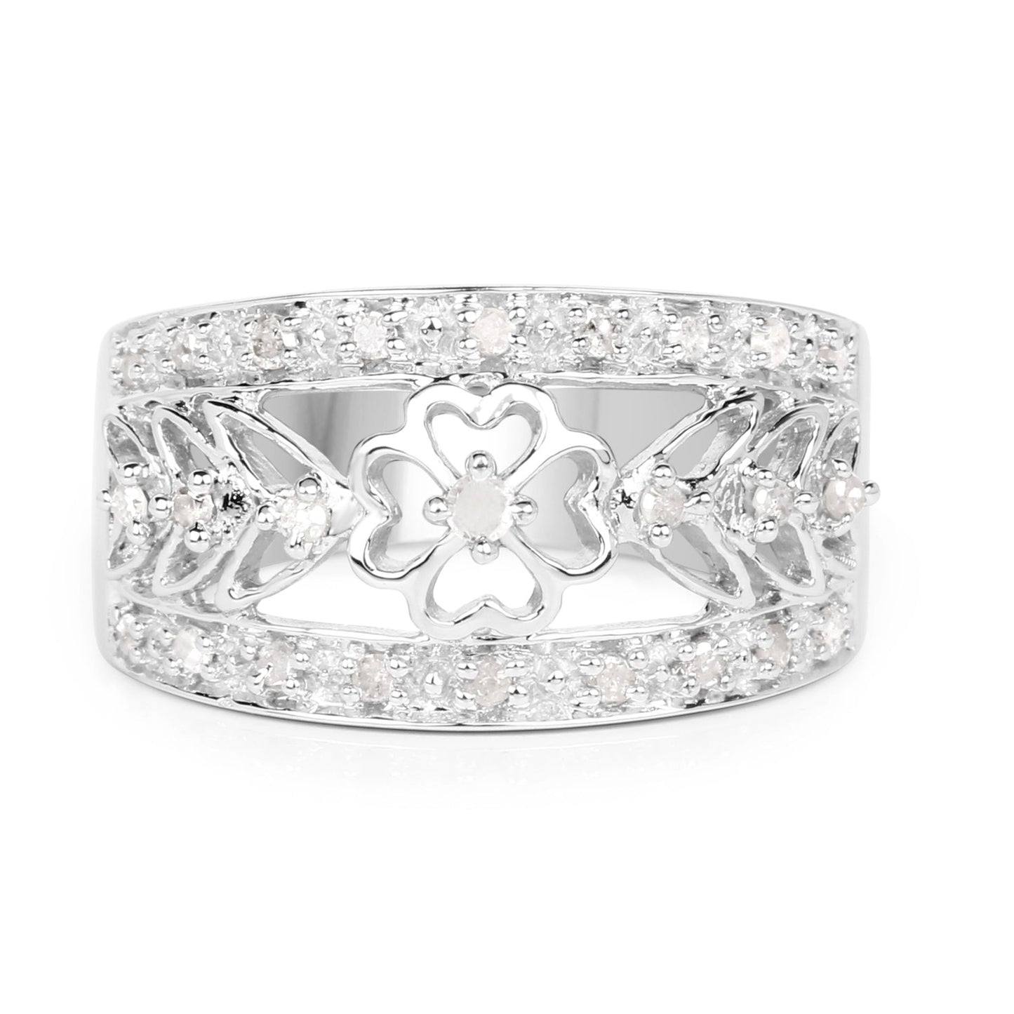 Bague de fiançailles en argent sterling avec diamant blanc de 0,31 carat