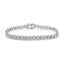 .925 Sterling Silver Diamond Cluster Link Bracelet - Size 7.25"