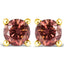 Boucles d'oreilles solitaires en diamant rose cultivé en laboratoire en or jaune 14K