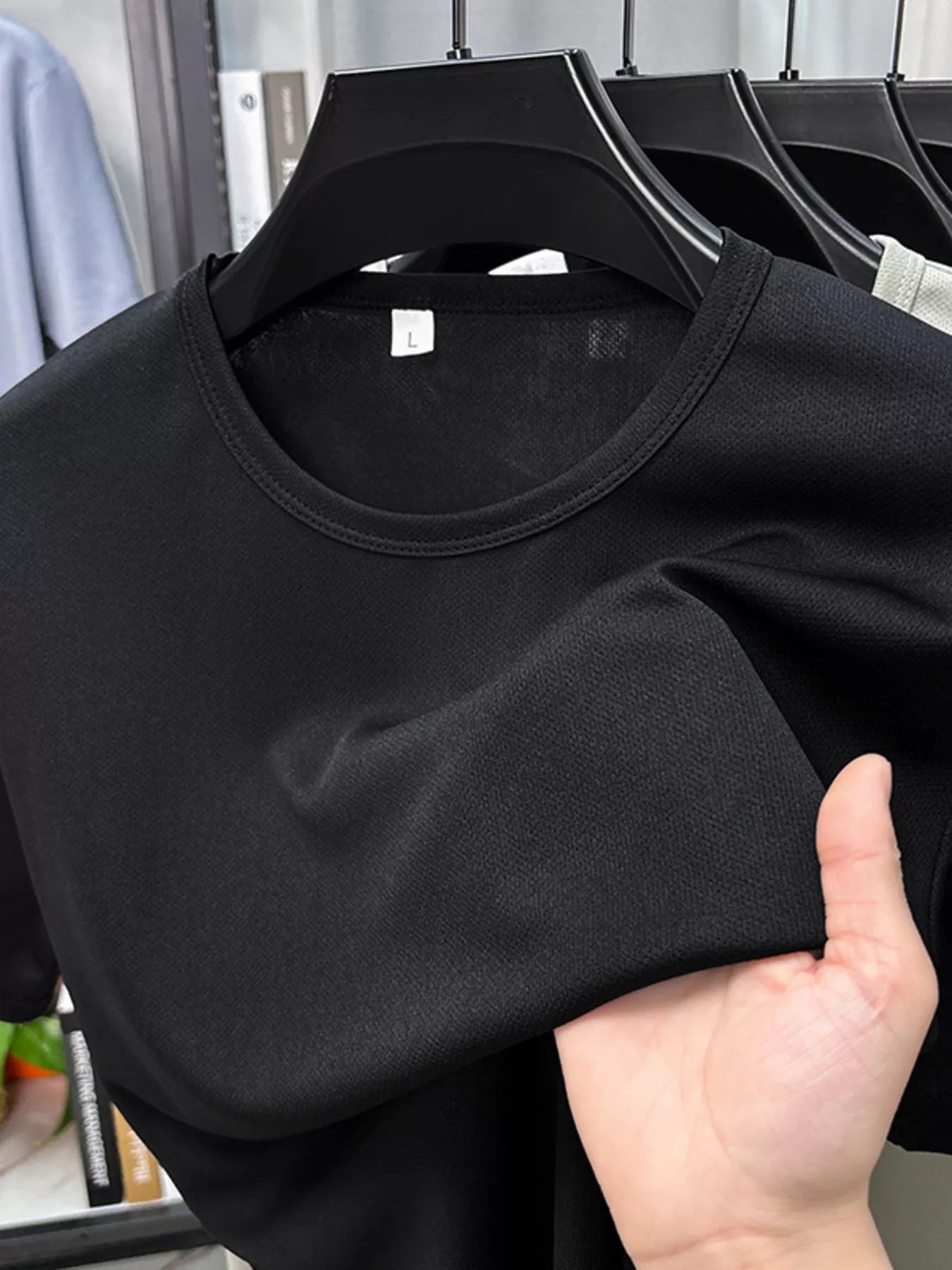 Camiseta de Manga Corta de Cuello Redondo para Hombre en Tallas Grandes