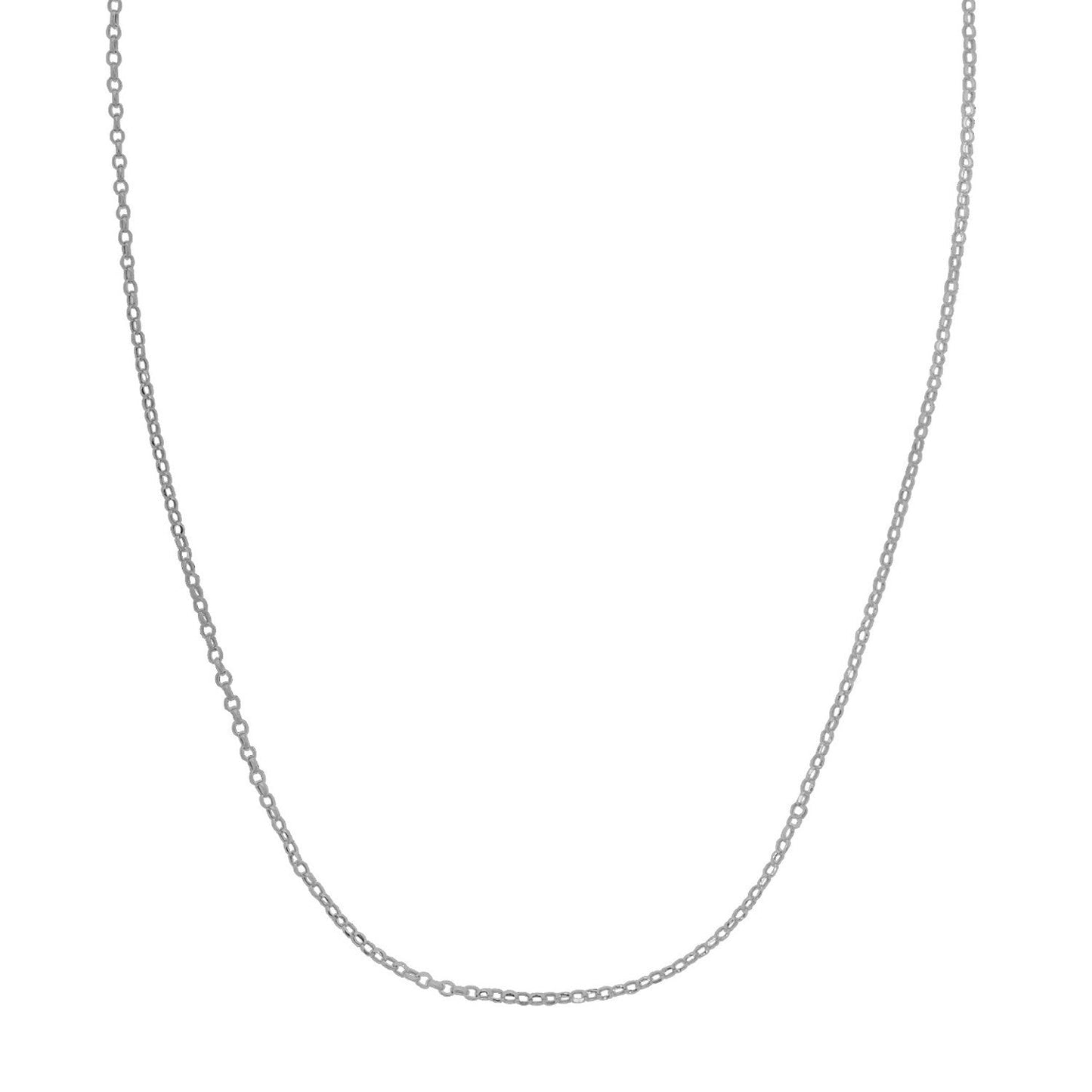 14k White Gold Double Extendable Cable Chain Necklace