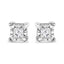 .925 Sterling Silver Princess-Cut Diamond Stud Earrings