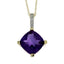 Amethyst Diamond Fashion Pendant in 10KT Yellow Gold