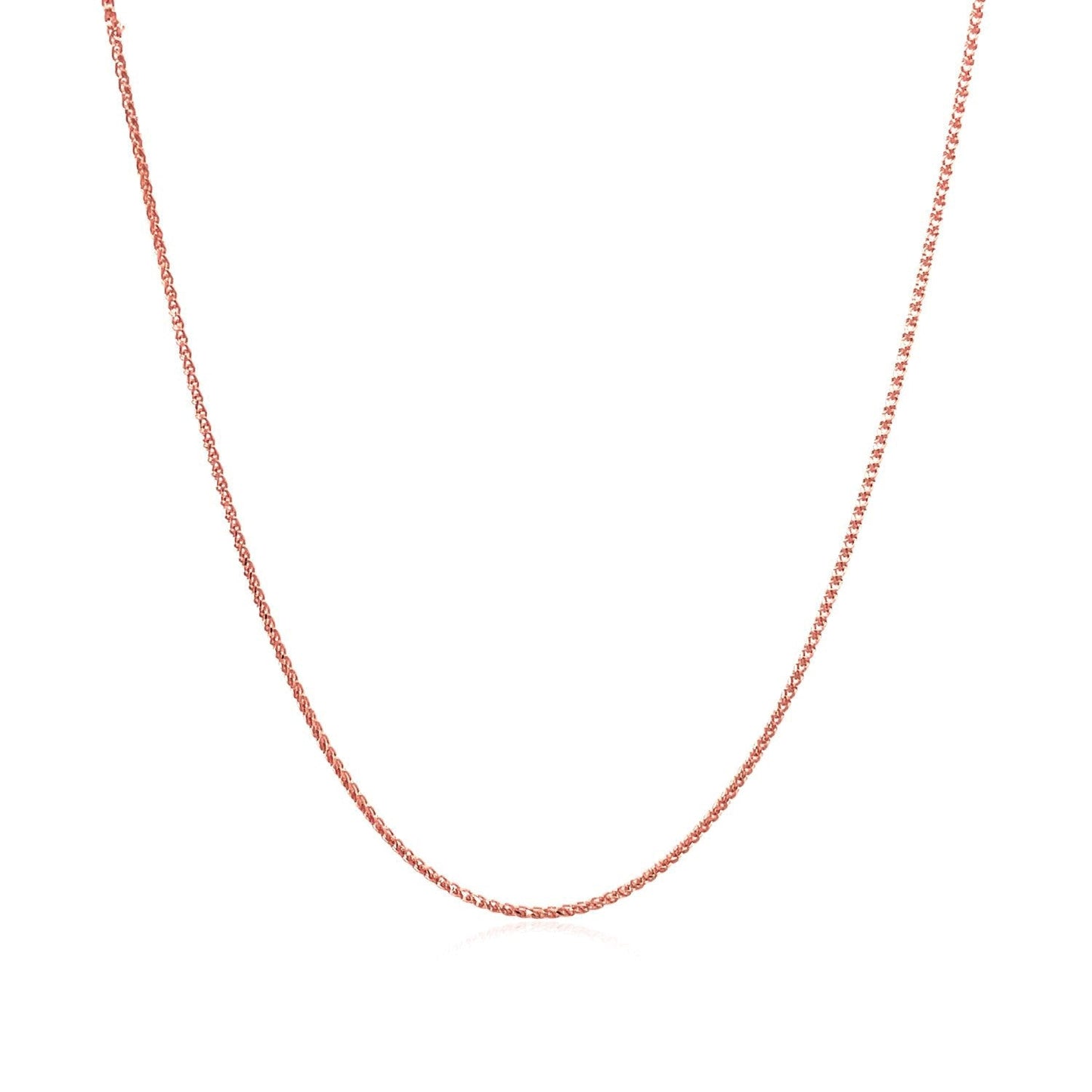 Chaîne en or rose 14k à maillons en blé coupés en diamant - 0,6 mm
