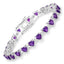 Bracelet en améthyste véritable de 10,01 carats et diamants blancs