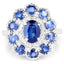 Bague de fiançailles en argent sterling avec Kyanite de 2,47 carats et Topaze blanche