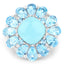 Anillo de Turquesa Genuina de 9.50 Quilates y Topacio Azul Suizo