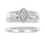 Conjunto de Anillo de Compromiso de Diamantes de Plata Esterlina .925 1/2 Cttw - Talla 7