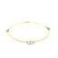 Bracelet de cheville en or bicolore 14k avec cœurs entrelacés