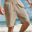 Men's Striped Jogger Shorts with Multi-Bag Design