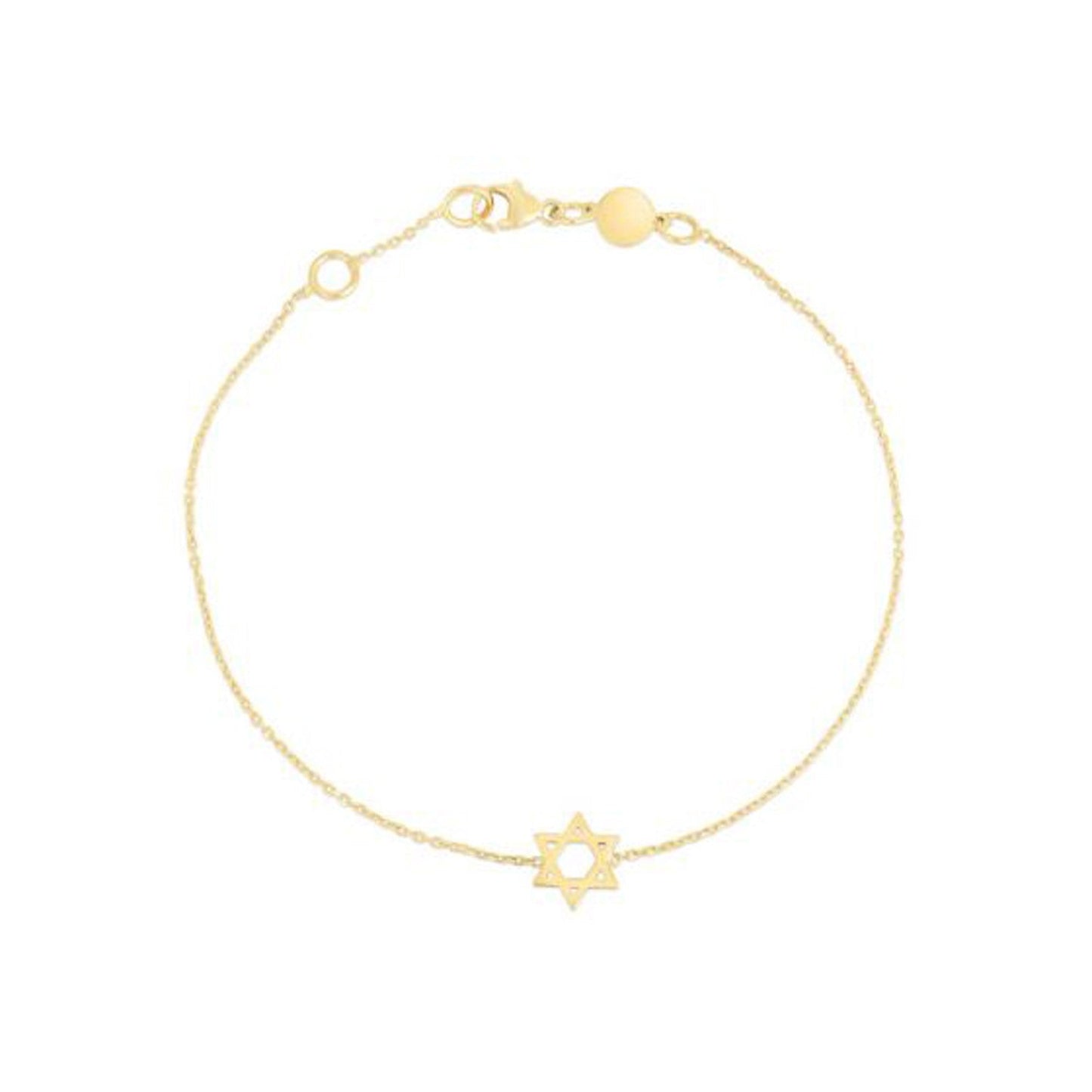 Bracelet Étoile de David en Or Jaune 14k