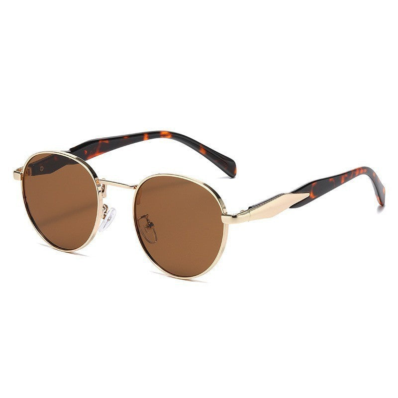 Elegant Metal Round Frame Sunglasses with UV Protection