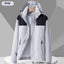 Unisex Colorblock Hooded Windbreaker Jacket with Pockets