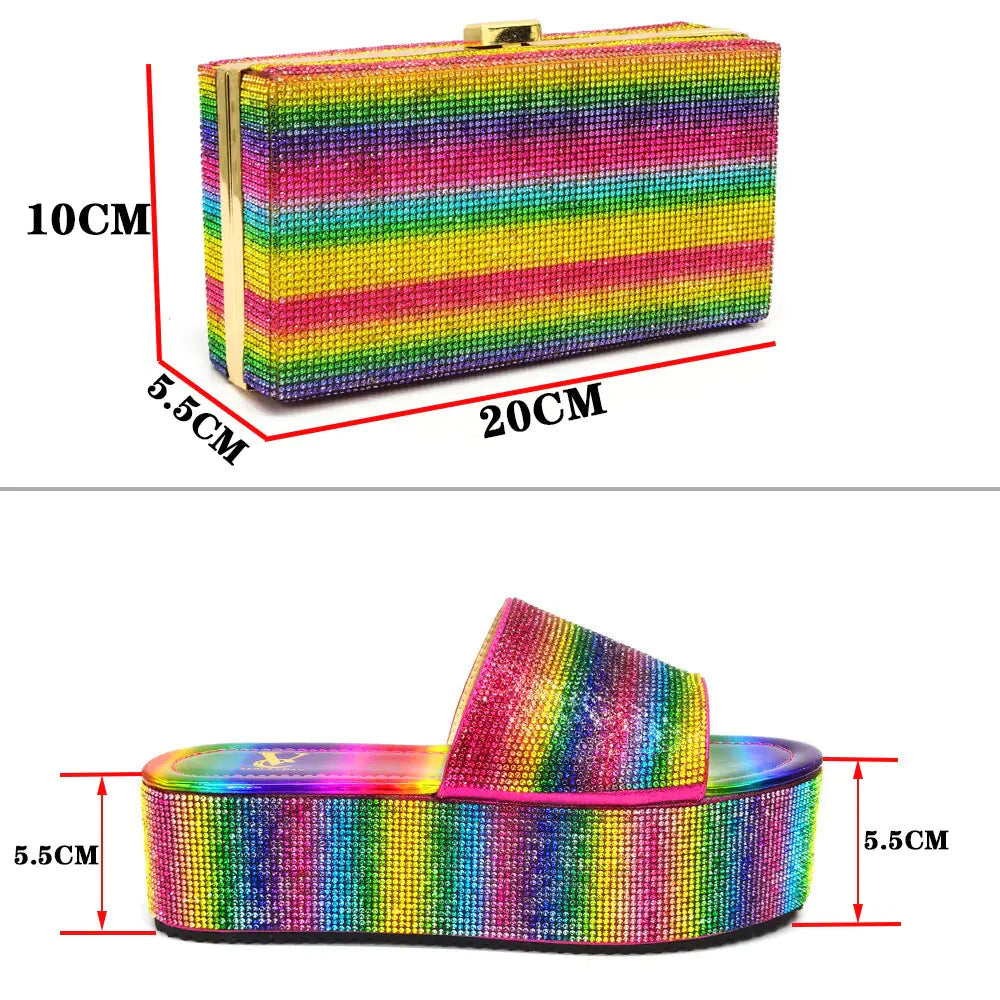 Ensemble de chaussures de fête élégantes et de sac à main