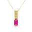Created Ruby Diamond Fashion Pendant in 10KT Yellow Gold