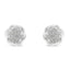 Pendientes de Stud de Clúster de Diamantes en Plata de Ley