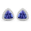 3.82 Carat Genuine Tanzanite and White Diamond Earrings in 14K White Gold