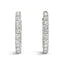 Pendientes de aro de diamante de doble cara en oro blanco de 14k