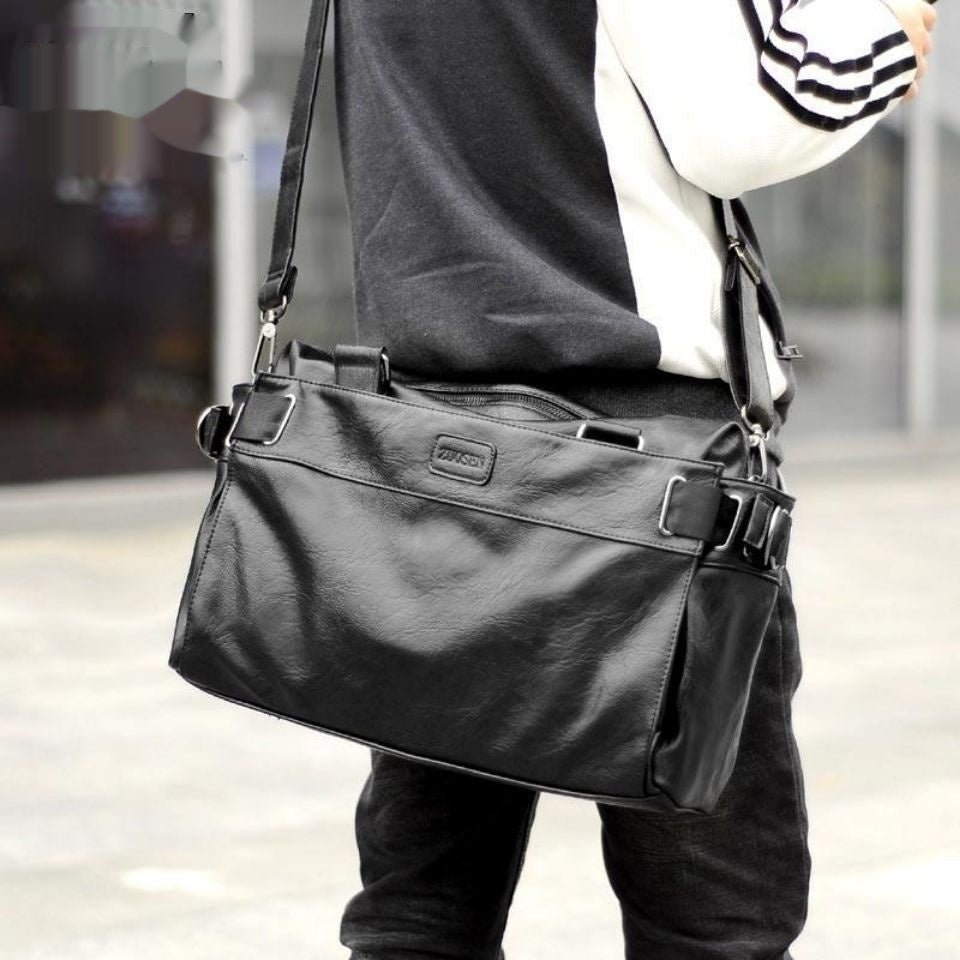 Men's Leather Casual Crossbody Travel Bag