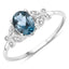 0.93 Carat London Blue Topaz & Diamond 14K White Gold Ring
