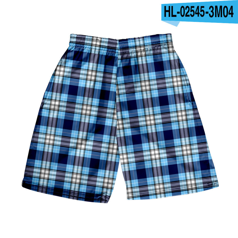 Men's Plaid Casual Beach Shorts