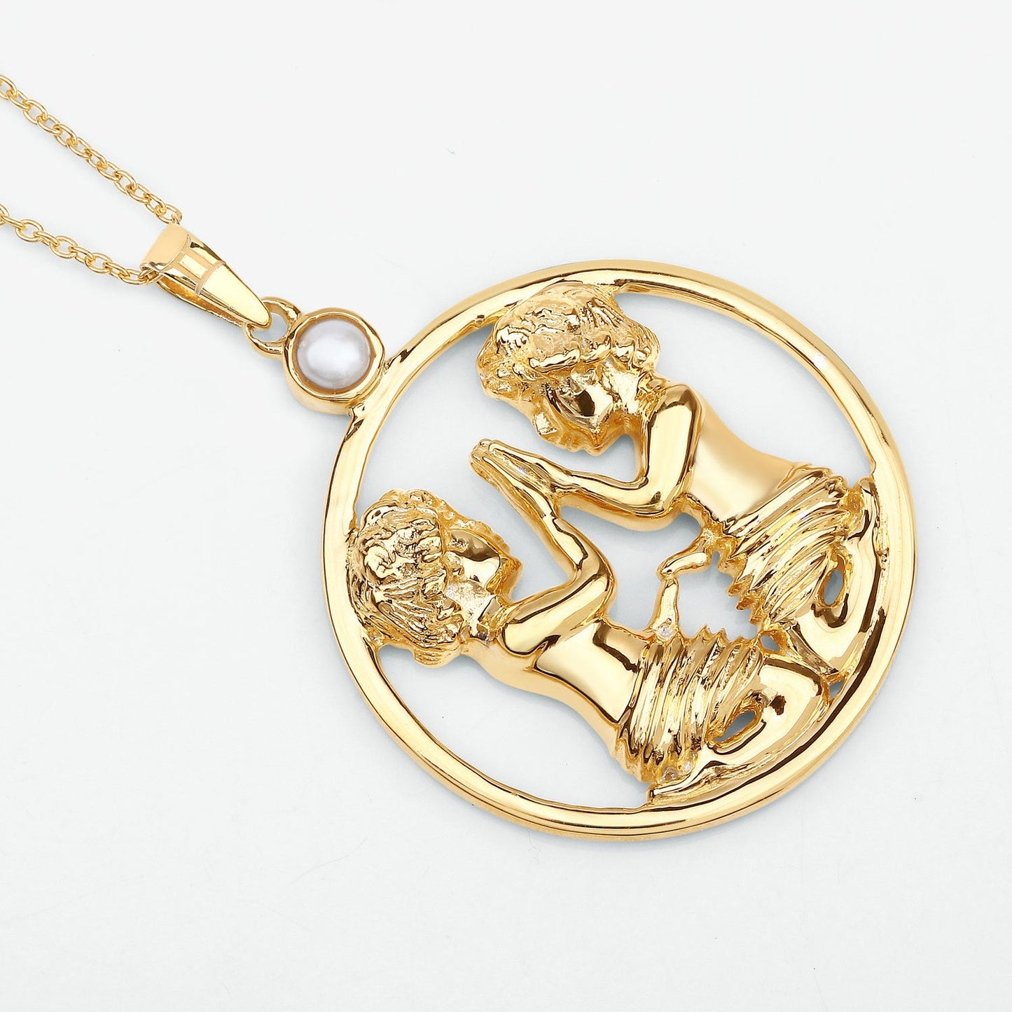 Pendentif en perle véritable de 0,45 carat en argent sterling .925