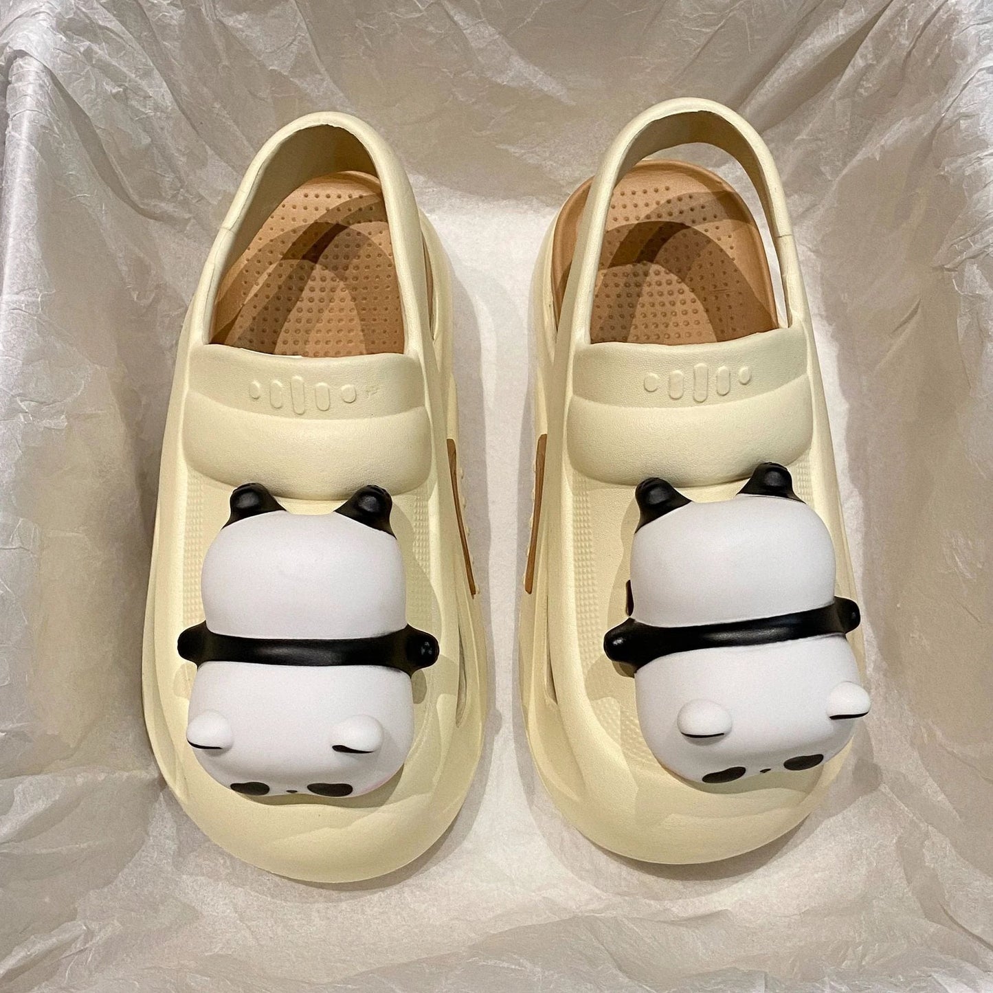 Chaussons Lumineux Mandotos Panda pour Femmes - Sandales Confort en EVA