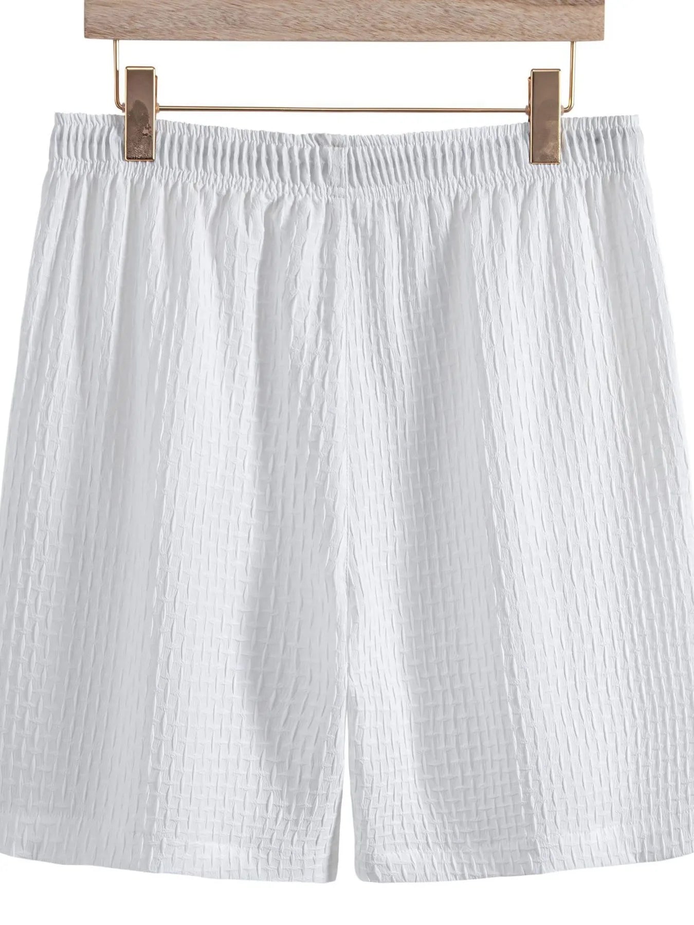 Shorts de jogging texturés classiques pour hommes avec taille élastique