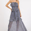 Robe maxi à col halter en fleurs froncées et volantes